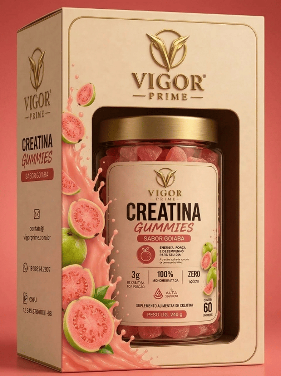 Vigor Prime Creatina Gummies sabor Goiaba
