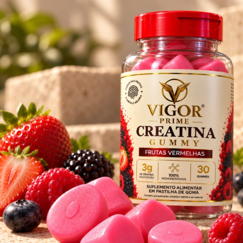 Vigor Prime Creatina Gummy sabor frutas vermelhas
